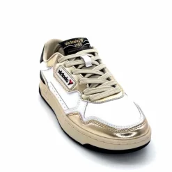 Teenager|Basic<Victoria Baskets 8800121 Cuir Doré Noir Blanc