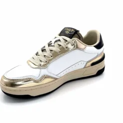 Teenager|Basic<Victoria Baskets 8800121 Cuir Doré Noir Blanc