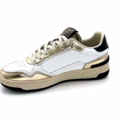 Teenager|Basic<Victoria Baskets 8800121 Cuir Doré Noir Blanc