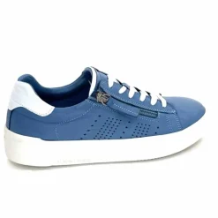 Sport Chic|Baskets<ivoire422 Baskets Zip Ivoire 278 Cuir Bleu