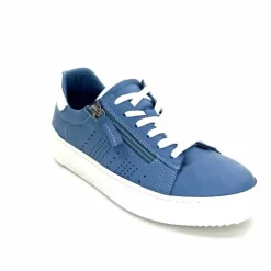 Sport Chic|Baskets<ivoire422 Baskets Zip Ivoire 278 Cuir Bleu