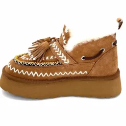 Fourrure|Fantaisie<nanku srls Boots Fourrées Mouton Nan-Ku Dfh-11 Daim Camel Marron