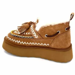 Fourrure|Fantaisie<nanku srls Boots Fourrées Mouton Nan-Ku Dfh-11 Daim Camel Marron