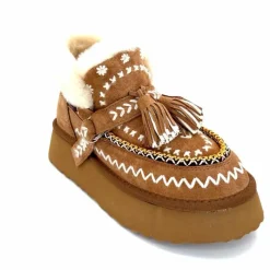 Fourrure|Fantaisie<nanku srls Boots Fourrées Mouton Nan-Ku Dfh-11 Daim Camel Marron