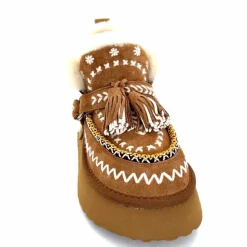 Fourrure|Fantaisie<nanku srls Boots Fourrées Mouton Nan-Ku Dfh-11 Daim Camel Marron