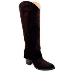 Talon|Santiags<martinat t Bottes à Talon Ivoire 3782 Daim Foncé Marron