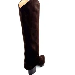 Talon|Santiags<martinat t Bottes à Talon Ivoire 3782 Daim Foncé Marron