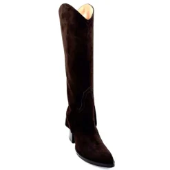 Talon|Santiags<martinat t Bottes à Talon Ivoire 3782 Daim Foncé Marron
