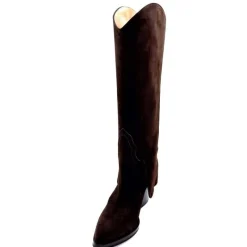 Talon|Santiags<martinat t Bottes à Talon Ivoire 3782 Daim Foncé Marron