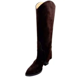 Talon|Santiags<martinat t Bottes à Talon Ivoire 3782 Daim Foncé Marron