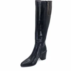 Féminin|Basic<Ivoire0104a Bottes à Talons Ivoire 46360 Cuir Noir