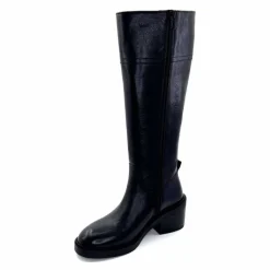 Elégant|Bottes<398-ivoire Bottes Cuissardes Ivoire 5385 Cuir Noir