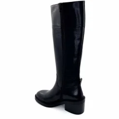 Elégant|Bottes<398-ivoire Bottes Cuissardes Ivoire 5385 Cuir Noir