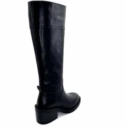 Elégant|Bottes<398-ivoire Bottes Cuissardes Ivoire 5385 Cuir Noir