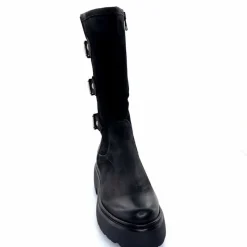 Rock|Bottes<Mjus Bottes L44304 201 Cuir Washed Noir
