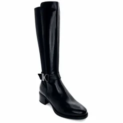 Elégant|Bottes<Nero Giardini Bottes Mollet Élastique 1411750 D100 Cuir Noir