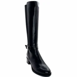 Elégant|Bottes<Nero Giardini Bottes Mollet Élastique 1411750 D100 Cuir Noir