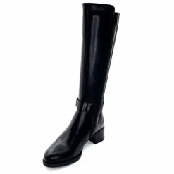 Elégant|Bottes<Nero Giardini Bottes Mollet Élastique 1411750 D100 Cuir Noir