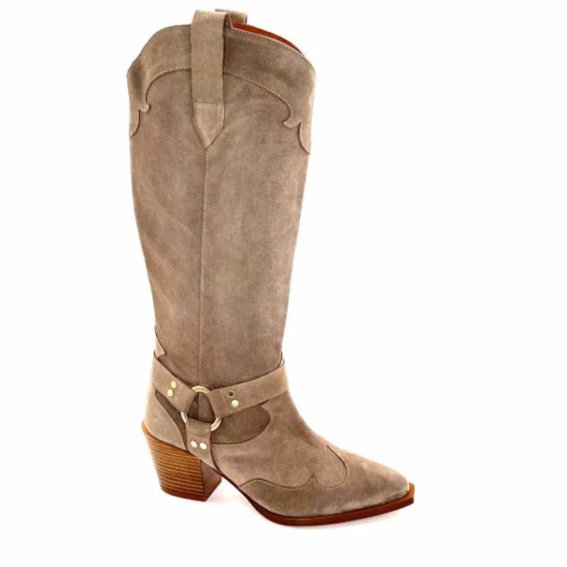 Rock|Santiags<Dansi Bottes Santiag 7181 Daim Topo Taupe