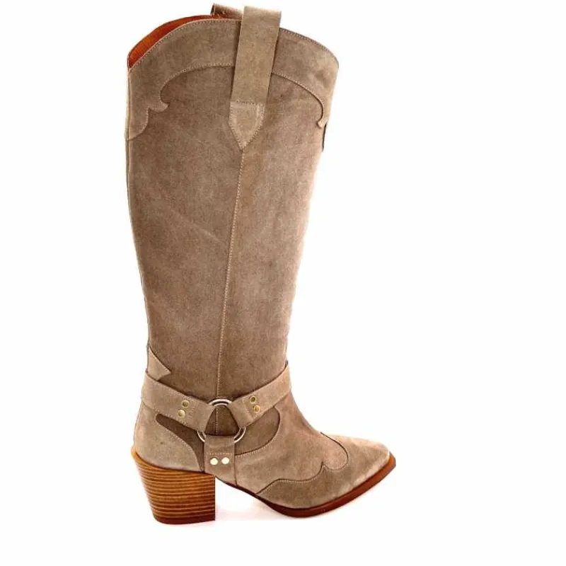 Rock|Santiags<Dansi Bottes Santiag 7181 Daim Topo Taupe