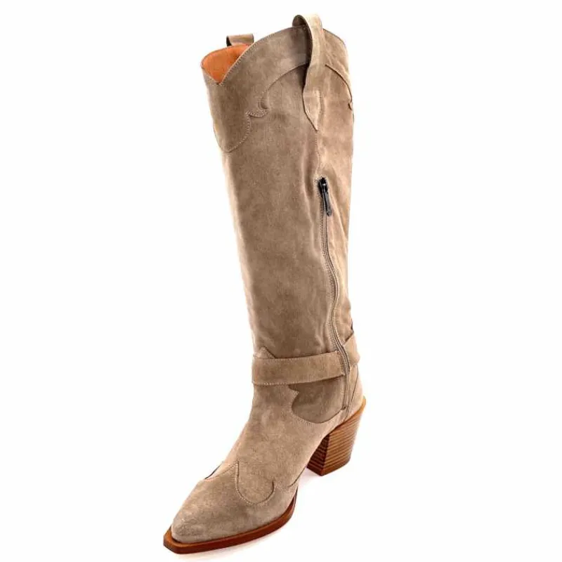 Rock|Santiags<Dansi Bottes Santiag 7181 Daim Topo Taupe