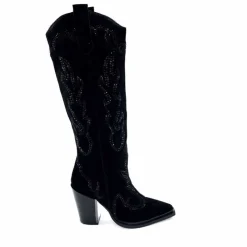 Rock|Bijoux<Alma En Pena Bottes Santiags 563 Daim Diamant Noir