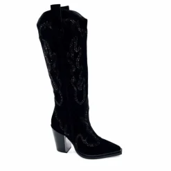 Rock|Bijoux<Alma En Pena Bottes Santiags 563 Daim Diamant Noir