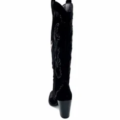 Rock|Bijoux<Alma En Pena Bottes Santiags 563 Daim Diamant Noir