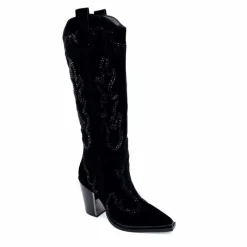 Rock|Bijoux<Alma En Pena Bottes Santiags 563 Daim Diamant Noir