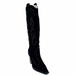 Rock|Bijoux<Alma En Pena Bottes Santiags 563 Daim Diamant Noir