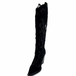 Rock|Bijoux<Alma En Pena Bottes Santiags 563 Daim Diamant Noir