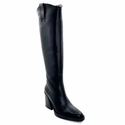 Féminin|Elégant<398-ivoire Bottes Santiags Ivoire 5390 Cuir Noir