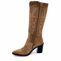 Rock|Santiags<Ivoire0341a Bottes Santiags Ivoire At22 Daim Sajo Roble Camel