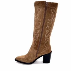 Rock|Santiags<Ivoire0341a Bottes Santiags Ivoire At22 Daim Sajo Roble Camel