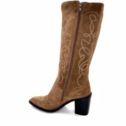 Rock|Santiags<Ivoire0341a Bottes Santiags Ivoire At22 Daim Sajo Roble Camel