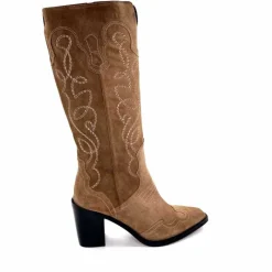 Rock|Santiags<Ivoire0341a Bottes Santiags Ivoire At22 Daim Sajo Roble Camel