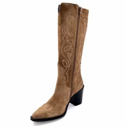 Rock|Santiags<Ivoire0341a Bottes Santiags Ivoire At22 Daim Sajo Roble Camel