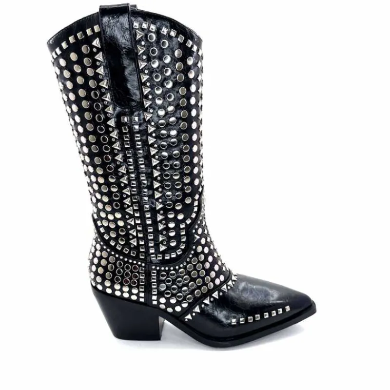 Rock|Santiags<noa harmon Bottes Santiags 8882-06 à Clous Noir