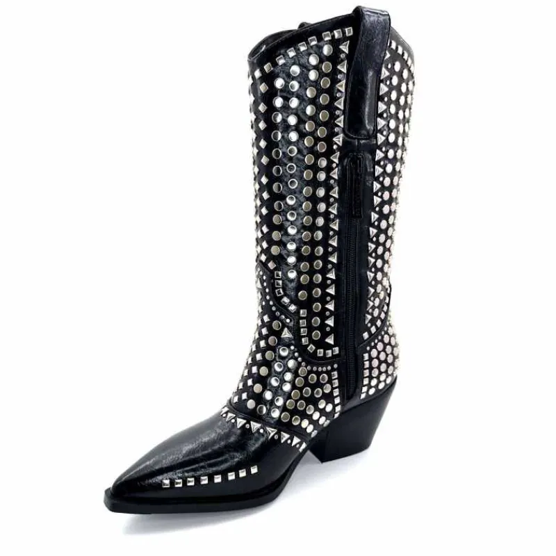 Rock|Santiags<noa harmon Bottes Santiags 8882-06 à Clous Noir