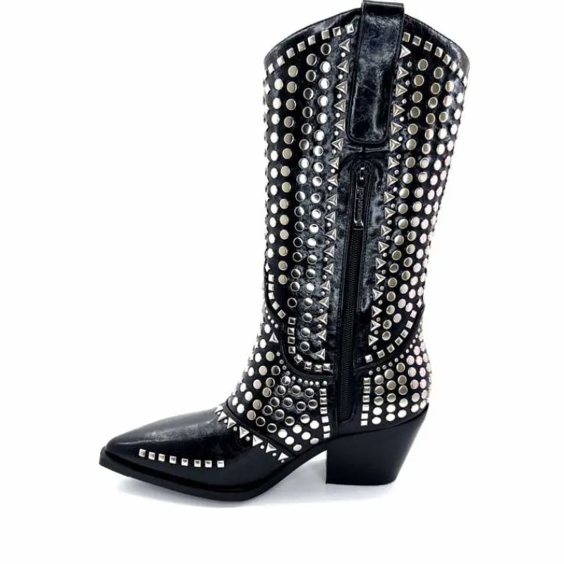 Rock|Santiags<noa harmon Bottes Santiags 8882-06 à Clous Noir