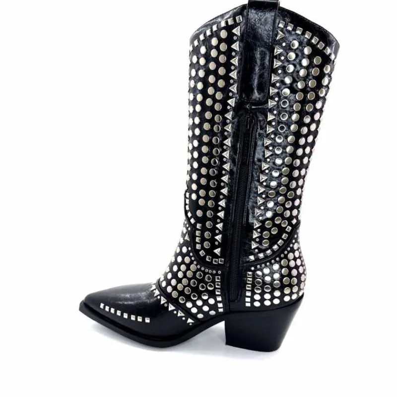 Rock|Santiags<noa harmon Bottes Santiags 8882-06 à Clous Noir