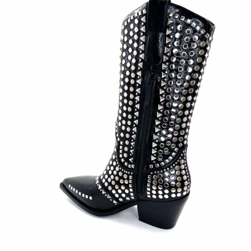 Rock|Santiags<noa harmon Bottes Santiags 8882-06 à Clous Noir