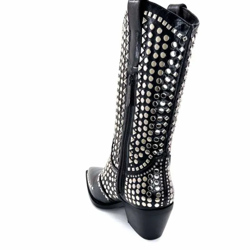 Rock|Santiags<noa harmon Bottes Santiags 8882-06 à Clous Noir