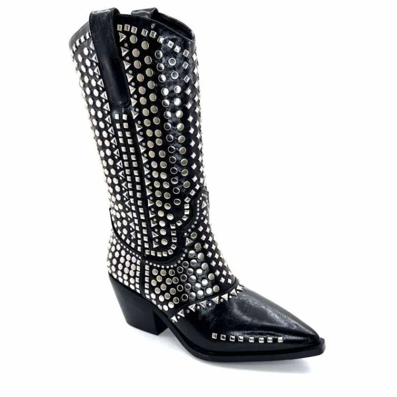 Rock|Santiags<noa harmon Bottes Santiags 8882-06 à Clous Noir