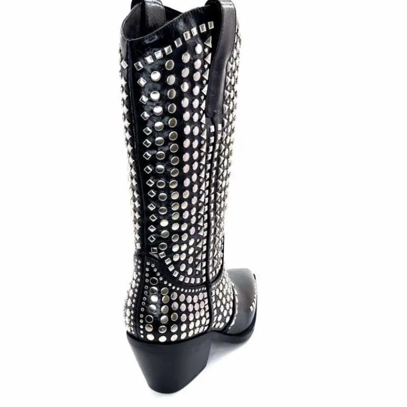 Rock|Santiags<noa harmon Bottes Santiags 8882-06 à Clous Noir