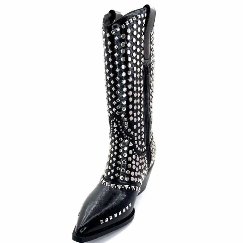 Rock|Santiags<noa harmon Bottes Santiags 8882-06 à Clous Noir