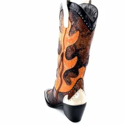 Rock|Animalier<noa harmon Bottes Santiags 9773 Cuir Rossario Marron