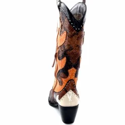 Rock|Animalier<noa harmon Bottes Santiags 9773 Cuir Rossario Marron