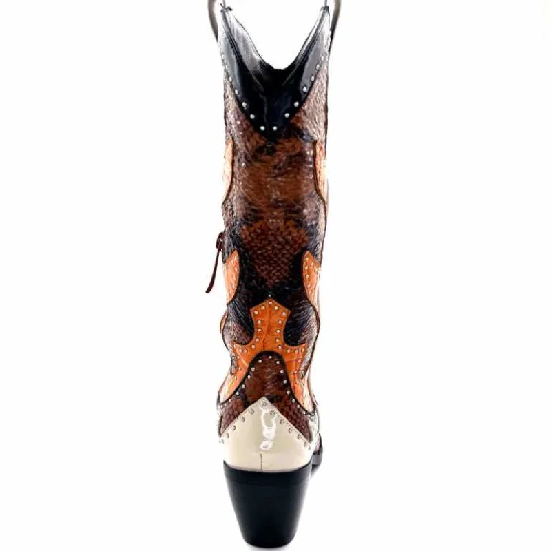 Rock|Animalier<noa harmon Bottes Santiags 9773 Cuir Rossario Marron