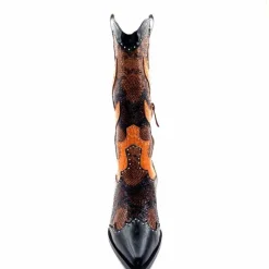 Rock|Animalier<noa harmon Bottes Santiags 9773 Cuir Rossario Marron